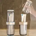 2-in-1 Toothbrush Holder Dry and Wet Separation Mouthwash Cup Travele