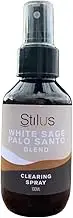 White Sage Palo Santo Natural Clearing Room Spray by Stilus - Pure Essential Oil Ingredients in Liquid Blend for Clearing and Cleansing space 100 ml