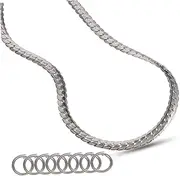 [HAWILLOSCH] 8pcs Necklace Wide Necklace Chain Choker Necklace for Women Hip Hop Chain Rapper Costume Necklace Gothic Men Necklace Hiphop Neck Chain Necklace for Men Silver Titanium Steel