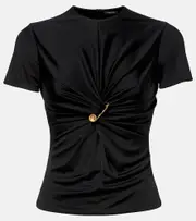 [Versace] Versace Gathered jersey top AU 12 black