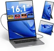 Laptop Screen Extender Monitor Portable - 16.1'' FHD 1200P Portable Screen for Laptop, 360° Rotating, Plug & Play, Detachable Stand, Height Adjustable Laptop Monitor Extender for Mac/Win/Phone/Tablet