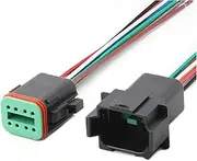 2 3 4 6 8 12Pin Auto Amphenol Deutsch DT Series Plug with Cable Enhanced Seal Electrical Connector Wiring Harness DT06-2S (Color : 8P Female and Male, Size : 1 Pc)