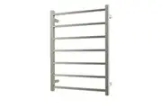 Radiant STR01 Square Bar Heated Towel Rail - 600 x 800mm - Brushed Nickel - Stainless Steel- Bottom Left/Top Right Wiring
