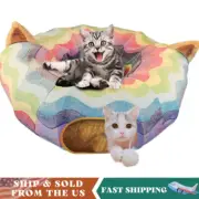 Cat Tunnel Bed with Mat Collapsible Soft Hideout Play Tube Exercising Playground
