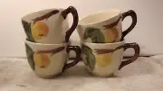 NEW IN BOX SET OF 4 FRANCISCAN PEACH TREE TEACUPS MADE IN ENGLAND W/STICKERS