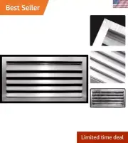 12"W x 24"H Aluminum Exterior Gable Louver Vent For Walls & Crawlspace - Weat...