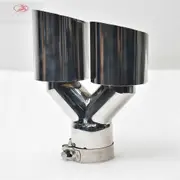 Stainless steel Car universal oblique mouth muffler tail pipe nozzle end tip one point two double pipe decorative pipe 57MM IN- 89MM OUT