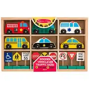 Melissa & Doug Wooden Vehicle and Sign Set