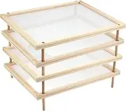 Wooden Food Dryer - Fruit Storage Rack, Stackable Pasta Dryer | Wood Pasta Drying Rack with Net Dehydrated,Detachable Cutters Board Drying Rack for Household Kitchen Food Fruit Vegetable