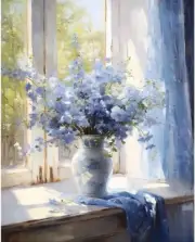 Flowers Paint by Numbers Kit for Adults-Flowers Paint by Numbers on Canvas, DIY