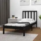 Bed Frame without Mattress Black Solid Wood Pine 90x190 cm vidaXL