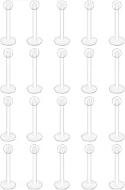 [TPZORJX] Clear Piercing Retainer, 20 Pieces 16G Lip Piercing Stud Retainer Transparent Plastic Labret Ring Retainer Flexible Ear Studs, for Nose, Septum, Lips, Tongues, Nipple, Navel, Ear