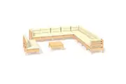 vidaXL Garden Lounge Set Outdoor Sofa Furniture Wooden Patio Setting 12 Piece