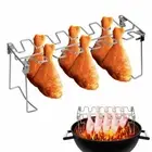 14 Slots Chicken Leg Wing Rack Stainless Steel Grill BBQ Oven Drip Tray AU