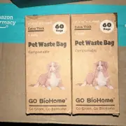Go BioHome Compostable Pet Waste Bags Extra Thick Poop Bags 2 Boxes 8 Rolls