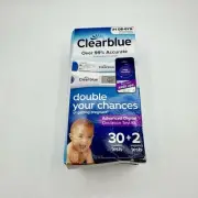 Clearblue Advanced Digital 30 Ovulation Tests + 2 Pregnancy Exp 12/31/26 Box dam