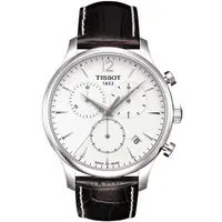 在飛比找旋轉拍賣優惠-TISSOT 天梭 TRADITION 系列三眼計時腕錶/白