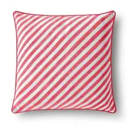 Cadence & Co. Oscar Faux Linen Striped Cushion Red
