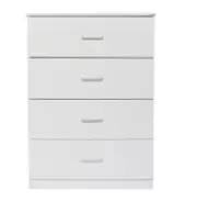 Design Square Modern 4-Drawer Chest Tallboy Storage Cabinet - White