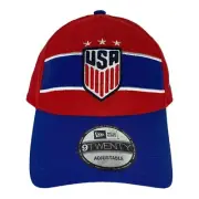 New Era 39Thirty USA Soccer Red Blue 3 Star USWNT Men's Medium/Large Cap Hat