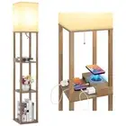 Mlambert Modern Shelf Floor Lamp with Wireless Charger & Fast Charging USB Po...