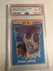 1990-91 Fleer Michael Jordan Bulls All Stars 5 Near Mint-Mint PSA 8