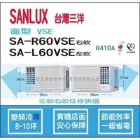 在飛比找蝦皮購物優惠-好禮6選1 三洋冷氣 SANLUX 窗型 R410A 變頻冷