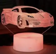 3d illusion night light Race Car Great Child Toddler Kid Gift!
