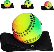 4Pcs Glow Wrist Balls with Elastic Wristbands Rubber Rebound Balls for and Relaxation Portable Play for Adults
