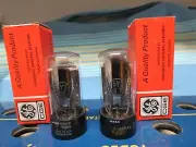 2X New Vintage 5Y3GT GE Same code QU Side Halo Getter Full Wave Rectifier Tested