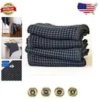 Premium Anthracite Waffle Hand Towel Set of 4, Soft, Lint-Free, Machine Washable