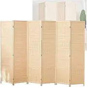 3/4/5/6 Panel Folding Privacy Screen,Bamboo Woven Temporary Wall,Room Divider Save Space,for Kindergarten Separation Office(120x40cm-6panel)