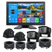 9" TOUCH SCREEN QUAD MONITOR DVR+4x 1080P AHD REAR VIEW REVERSE CAMERA FOR TRUCK