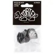 Dunlop 482P1.5 Tortex Pitch Black Jazz III Guitar Picks, 1.50mm, 12-Pack