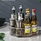 360° Rotates Lazy Susan Turntable Clear Spice Rack Pantry