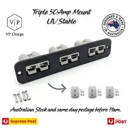 Triple Anderson Plug Flush Mount 50 Amp Mounting Bracket Panel Cover UV Stable