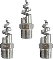 3/4" Male Spiral Cone Atomization Nozzle 316 Stainless Steel Dust Remove Atomized Sprayer for Gas Cooling, Fire Proof, Washing 3PCS