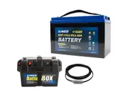 Kings 12V 115Ah Deep Cycle Battery + Battery Box + 6m Lead For Solar Panel Extension