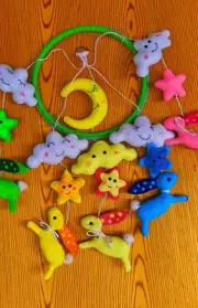 Rabbits baby mobile handmade Mobile baby for crib Cloud nursery Cot mobile