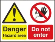 RS Pro ‘DANGER HAZARD AREA, DO NOT ENTER’ SAFETY SIGN 600x450mm Plastic