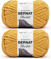 Bernat Blanket Super Bulky Acrylic Yarn - 2 Pack of 300g/10.5oz #6 Chunky Chenille Heavy Weight Yarn for Knitting and Crocheting, Amigurumi, Thick Blankets (Sunsoaked, 220 Yards 2-Pack)