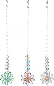 Sun Catchers, 3PCS Crystal Sunflower Suncatchers, 11 Inch Flower Sun Catcher Crystals, Suncatchers for Windows Hanging