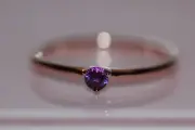 NIB 2021 PANDORA ROSE™ PURPLE SOLITAIRE RING 189259C06 BOX BAGTAG $45 STACKABLE!