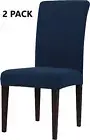 SUBRTEX STRETCHY NON-SLIP DINING CHAIR SLIPCOVERS, 2 PACK, NAVY