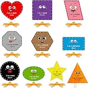 Funrous 10 Pieces Kids Recognition Lacing Cards Thick Cardboard Educational Sewing Cards Double Sided Lacing Playing Games for Children Toddler Preschool Developing Imagination Supplies (Shape)
