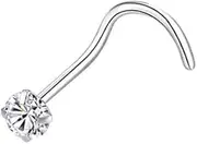 [Cykdohy] 20G Rhinestone Nose Studs for Women Men Tiny Simple Hypoallergenic Clear CZ S925 Sterling Silver Nose Screw Ring Corkscrew Classic Minimalist Thin Labret Lip Nostril Piercing Body Jewelry