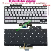 Silver US Keyboard Backlit For ASUS Zephyrus GA401 GA401M GA401U GA401Q GA401I