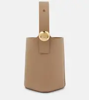 [Loewe] Loewe Pebble Mini leather bucket bag One Size beige
