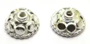 28 PCS 8MM BALI BEAD CAP STERLING SILVER PLATED BRACELET MAKING