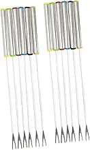 Cabilock 12Pcs Stainless Steel Fondue Forks Heat Resistant Fruit and Cheese Forks for BBQ and Fondue Parties for Family Picnics and Gatherings